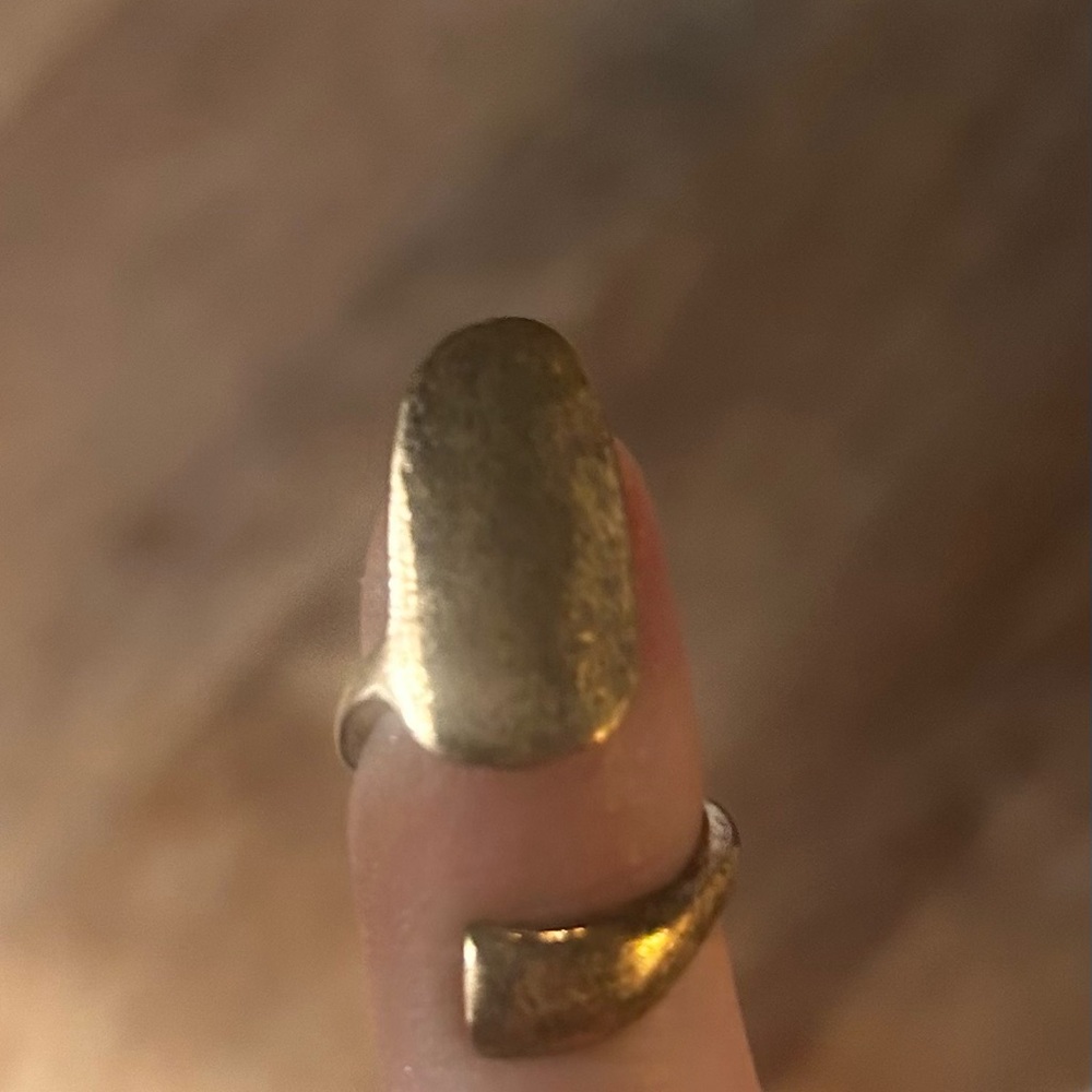 Gold Tone Fingernail Tip Ring | Nail Armor Boho Statement Jewelry